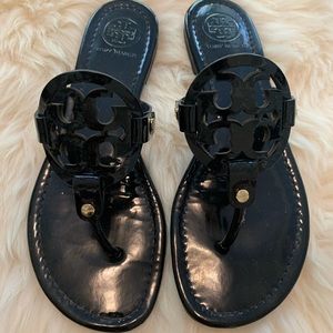 Tory Burch Miller Sandal Black Patent 8